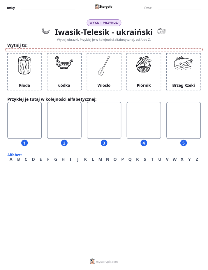 Wytnij i Wklej Alfabet