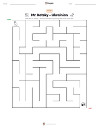 Mr. Kotsky - Ukrainian printable worksheet preview