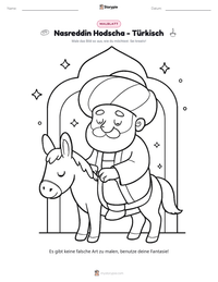 Nasreddin Hodscha - Türkisch druckbare Arbeitsblatt Vorschau