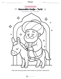 Prabaca lembar kerja cetak Nasreddin Hodja - Turki