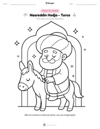 Prévia da folha de atividades imprimível Nasreddin Hodja - Turco