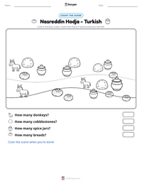 Nasreddin Hodja - Turkish printable worksheet preview