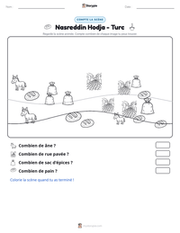 Aperçu de la feuille de travail imprimable Nasreddin Hodja - Turc