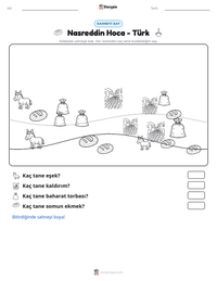 Nasreddin Hoca - Türk yazdırılabilir çalışma sayfası önizlemesi