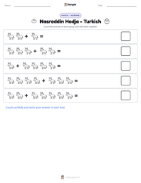 Nasreddin Hodja - Turkish printable worksheet preview
