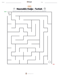 Nasreddin Hodja - Turkish printable worksheet preview