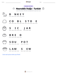 Nasreddin Hodja - Turkish printable worksheet preview