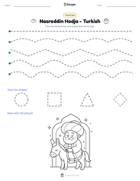 Nasreddin Hodja - Turkish printable worksheet preview