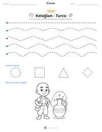Vista previa de la hoja de trabajo imprimible de Keloğlan - Turco