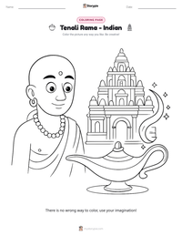 Tenali Rama - Indian printable worksheet preview