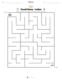 Tenali Rama - Indian printable worksheet preview