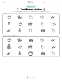 Tenali Rama - Indian printable worksheet preview