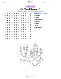 Vista previa de la hoja de trabajo imprimible de Tenali Rama