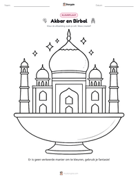 Akbar en Birbal afdrukbare werkblad voorbeeld