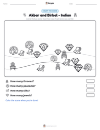 Akbar and Birbal - Indian printable worksheet preview