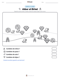 Aperçu de la feuille de travail imprimable Akbar et Birbal
