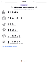 Akbar and Birbal - Indian printable worksheet preview
