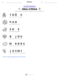 Aperçu de la feuille de travail imprimable Akbar et Birbal