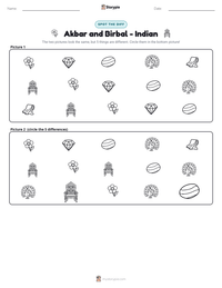 Akbar and Birbal - Indian printable worksheet preview