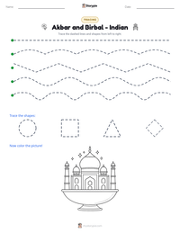 Akbar and Birbal - Indian printable worksheet preview