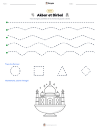 Aperçu de la feuille de travail imprimable Akbar et Birbal
