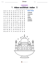 Akbar and Birbal - Indian printable worksheet preview