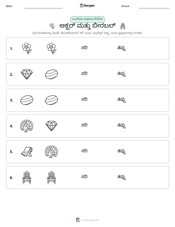 ಒಂದೇ ಅಥವಾ ವಿಭಿನ್ನ