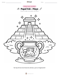 Vista previa de la hoja de trabajo imprimible de Popol Vuh - Maya