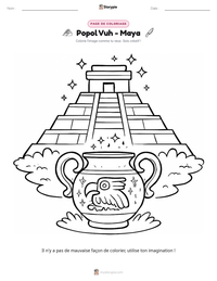 Aperçu de la feuille de travail imprimable Popol Vuh - Maya