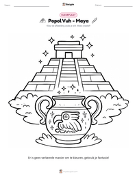 Popol Vuh - Maya afdrukbare werkblad voorbeeld