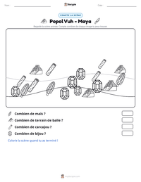 Aperçu de la feuille de travail imprimable Popol Vuh - Maya
