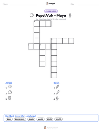 Popol Vuh - Maya printable worksheet preview