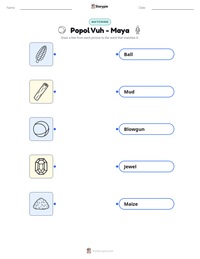 Popol Vuh - Maya printable worksheet preview