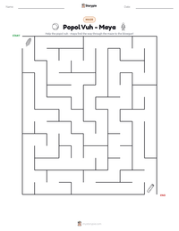 Popol Vuh - Maya printable worksheet preview