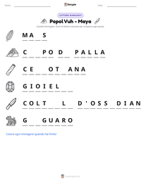 Anteprima della scheda stampabile di Popol Vuh - Maya