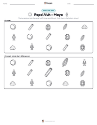 Popol Vuh - Maya printable worksheet preview