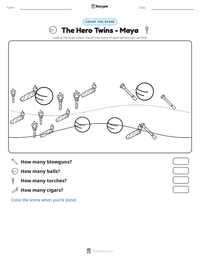The Hero Twins - Maya printable worksheet preview
