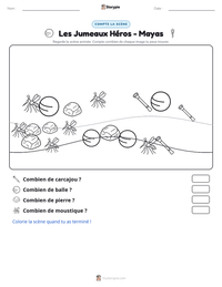 Aperçu de la feuille de travail imprimable Les Jumeaux Héros - Mayas