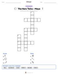 The Hero Twins - Maya printable worksheet preview