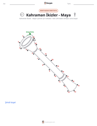 Kahraman İkizler - Maya yazdırılabilir çalışma sayfası önizlemesi