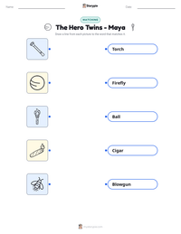 The Hero Twins - Maya printable worksheet preview