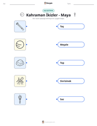 Kahraman İkizler - Maya yazdırılabilir çalışma sayfası önizlemesi