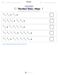 The Hero Twins - Maya printable worksheet preview