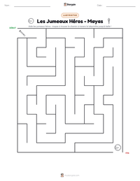 Aperçu de la feuille de travail imprimable Les Jumeaux Héros - Mayas