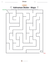 Kahraman İkizler - Maya yazdırılabilir çalışma sayfası önizlemesi