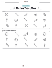 The Hero Twins - Maya printable worksheet preview