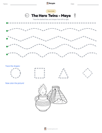 The Hero Twins - Maya printable worksheet preview