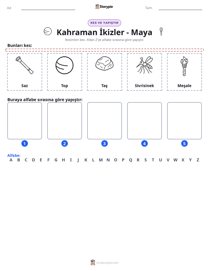 Kes & Yapıştır Alfabe