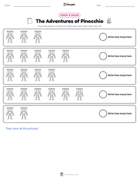 The Adventures of Pinocchio printable worksheet preview