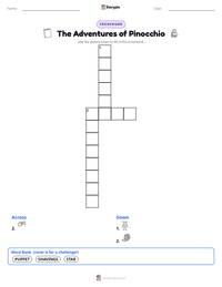 The Adventures of Pinocchio printable worksheet preview